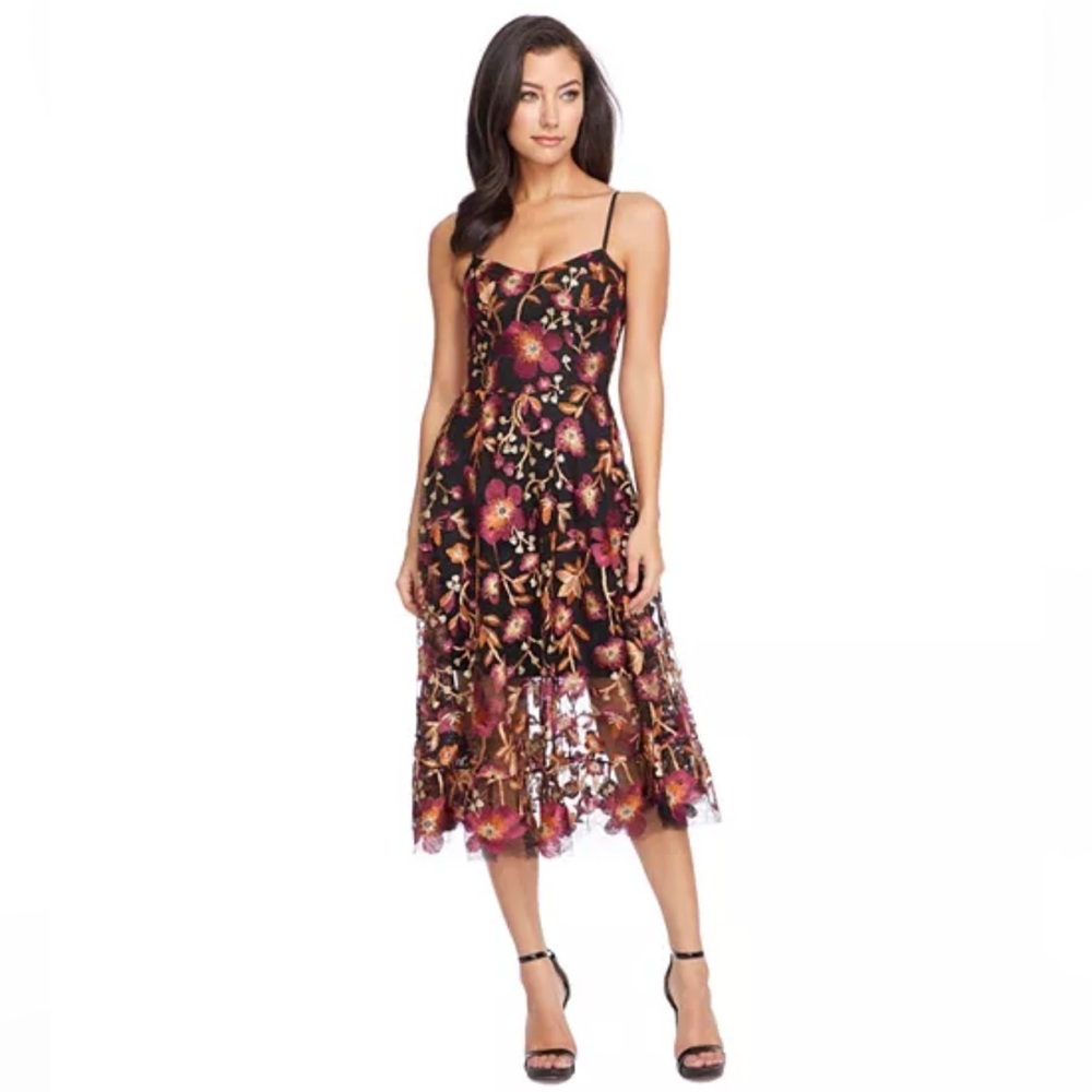 Dress the Population Uma Dress (Maroon/Black, XXL)